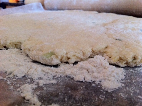 Flattened dough
