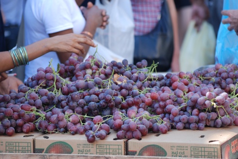 Grapes in the Shuk in Jerusalem